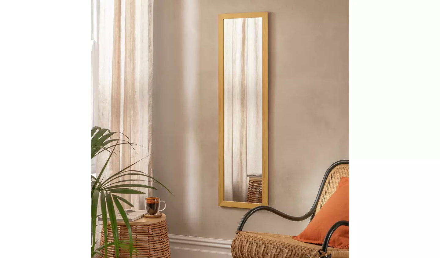 Oak Effect Full Length Wall Mirror - 126x36cm